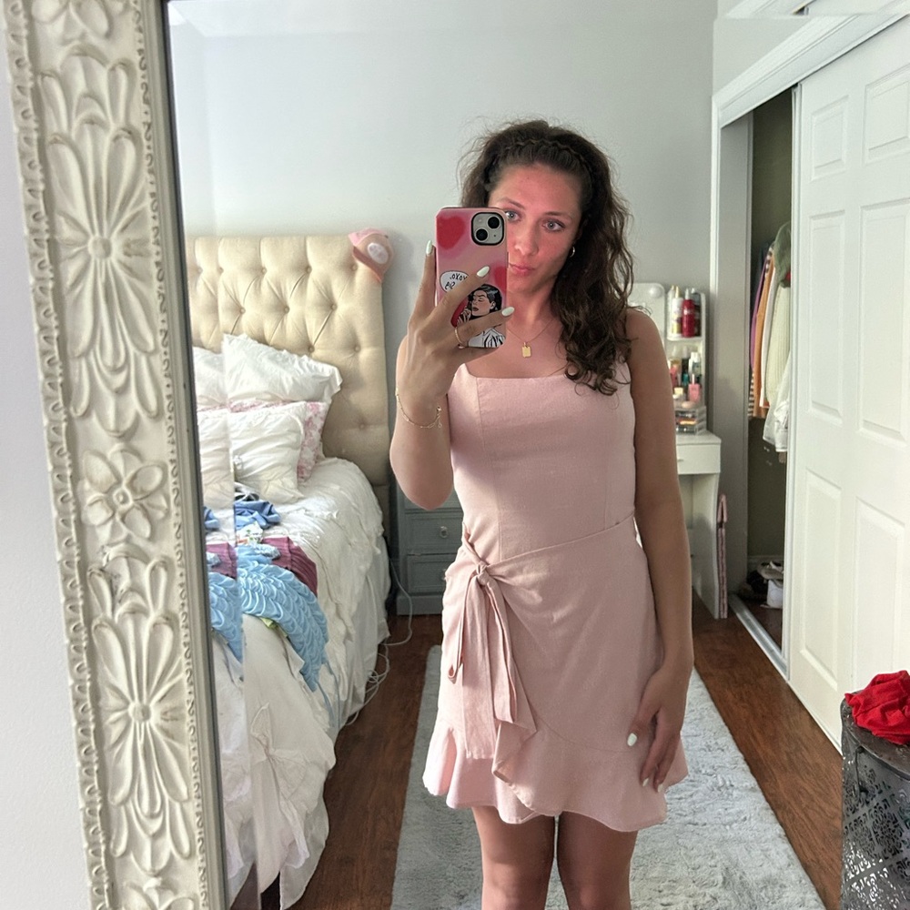 Princess Polly Pink Asymmetrical Ruched Mini Dress